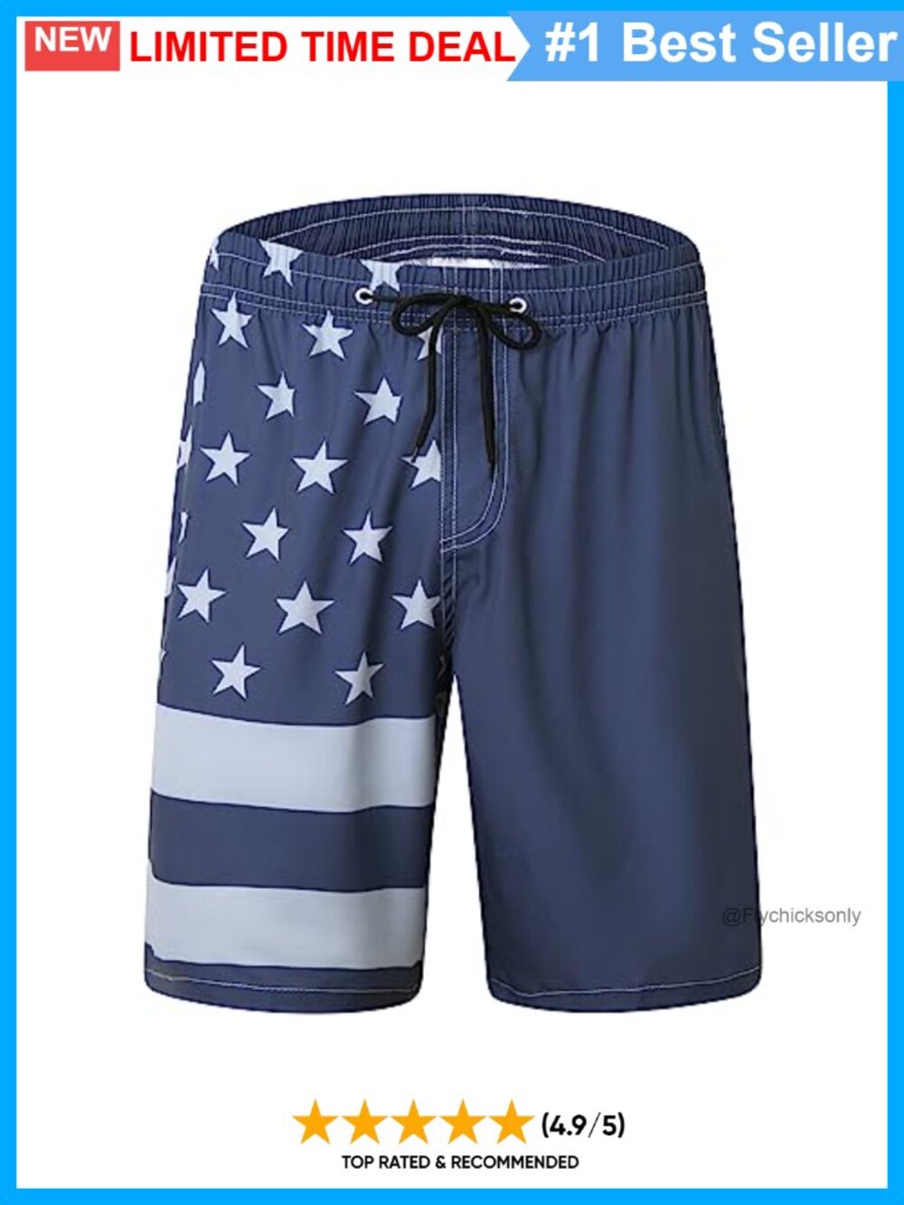 Men's Quick Dry Swim Trunks Board Shorts Mesh Lining UPF 50+ Beach Surf